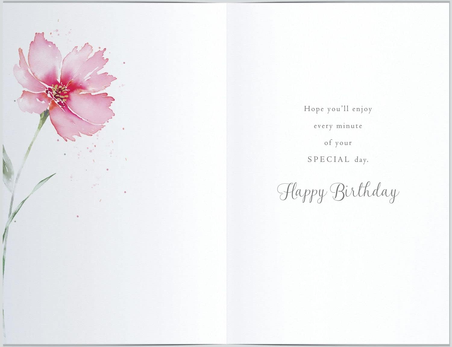 Sister in Law Birthday Card Pink Watercolour Floral