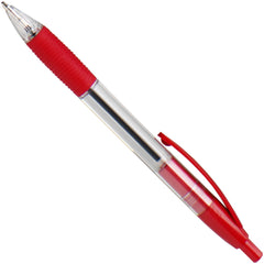 ValueX Retractable Ballpoint Pen Rubber Grip 1.0mm Tip 0.7mm Line Red (Pack 10) - K5-02