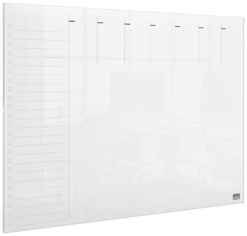 Nobo Transparent Acrylic Mini Whiteboard Weekly Planner Desktop or Wall Mounted A3 1915615
