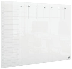 Nobo Transparent Acrylic Mini Whiteboard Weekly Planner Desktop or Wall Mounted A3 1915615
