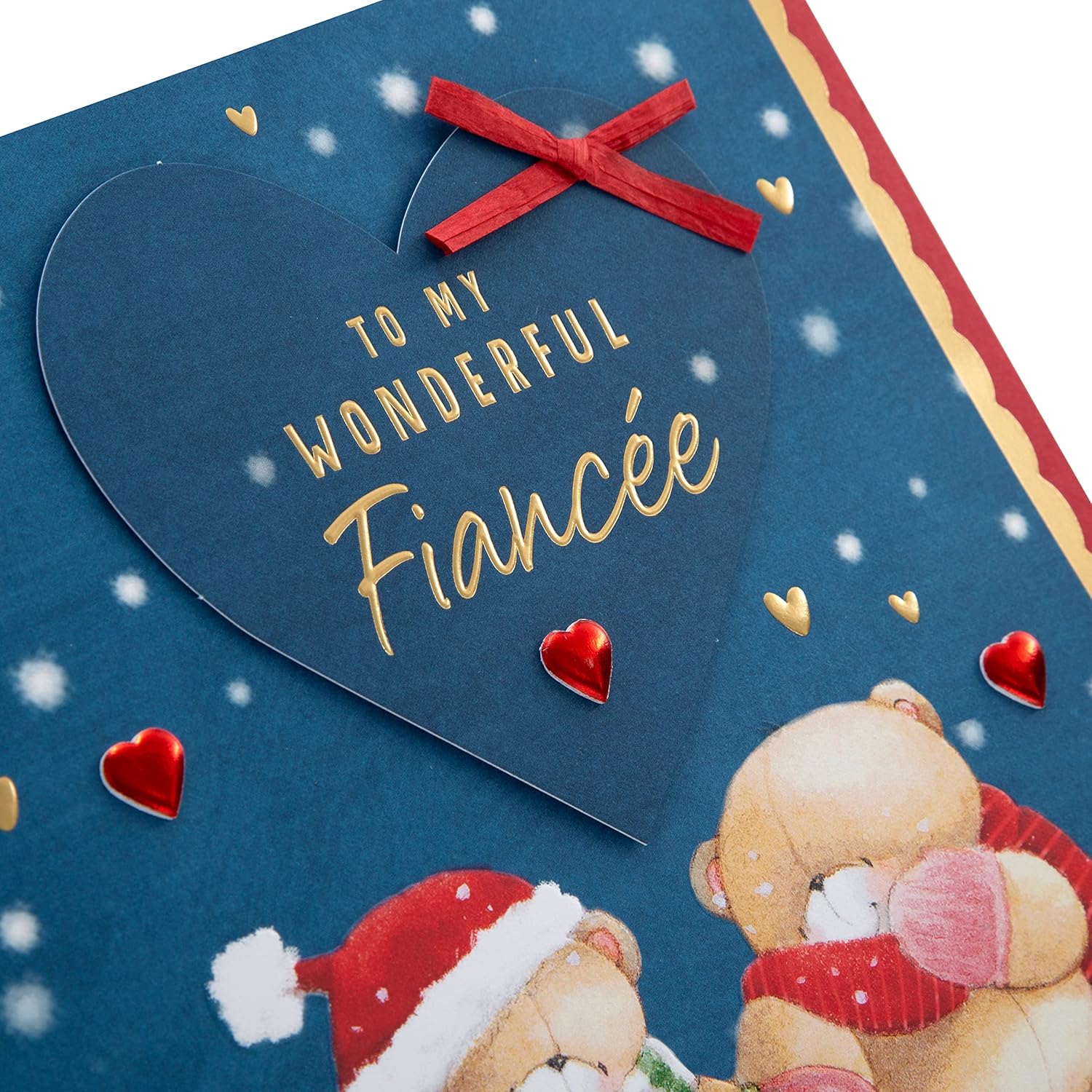 Hallmark Boxed Christmas Card for Fiancée – Cute Forever Friends Winter Love Design