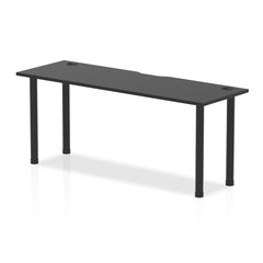 Dynamic Impulse Black Series 1800 x 600mm Straight Table Black Top with Cable Ports Black Post Leg I004207 DD