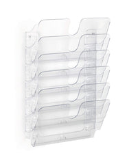 Durable FLEXIPLUS 6 A4 Landscape Literature Holder Wall Mounted Document Holder for Flyers & Brochures Transparent - 1700014401