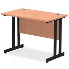 Impulse 1000 x 600mm Straight Desk Beech Top Black Cantilever Leg I004299 DD