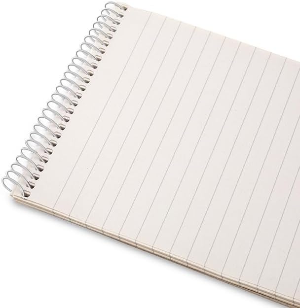 Rhino 8 x 5-inch recycled lined reporter’s shorthand notebook with 80 leaves and 8mm ruling, perfect for note-taking and journaling.