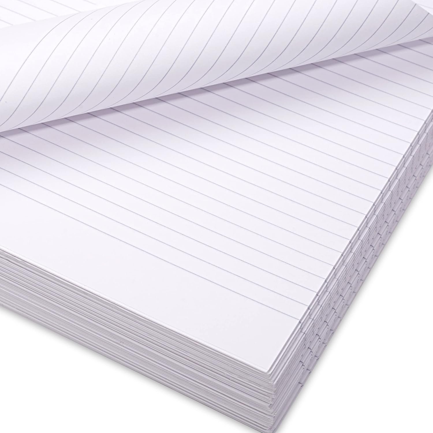 Rhino A4 punched exercise paper with 8mm ruled lines and margin, 500 sheets of lined stationery for note-taking and writing.