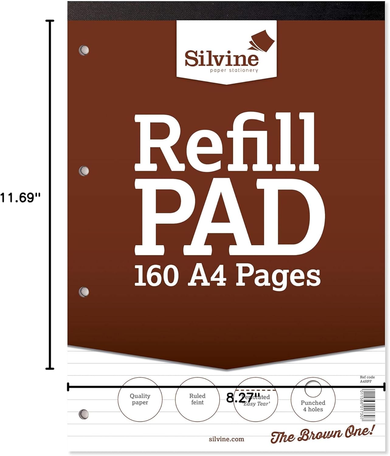 Silvine A4 Refill Pad - Lined (160 Pages) Single