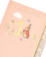Peter Rabbit Age 1 Special Girl Birthday Card