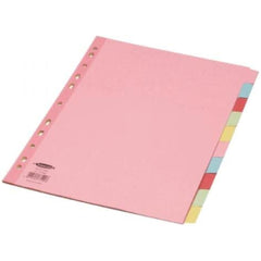 Q-Connect KF26082 A4 Subject Divider Multi Punched