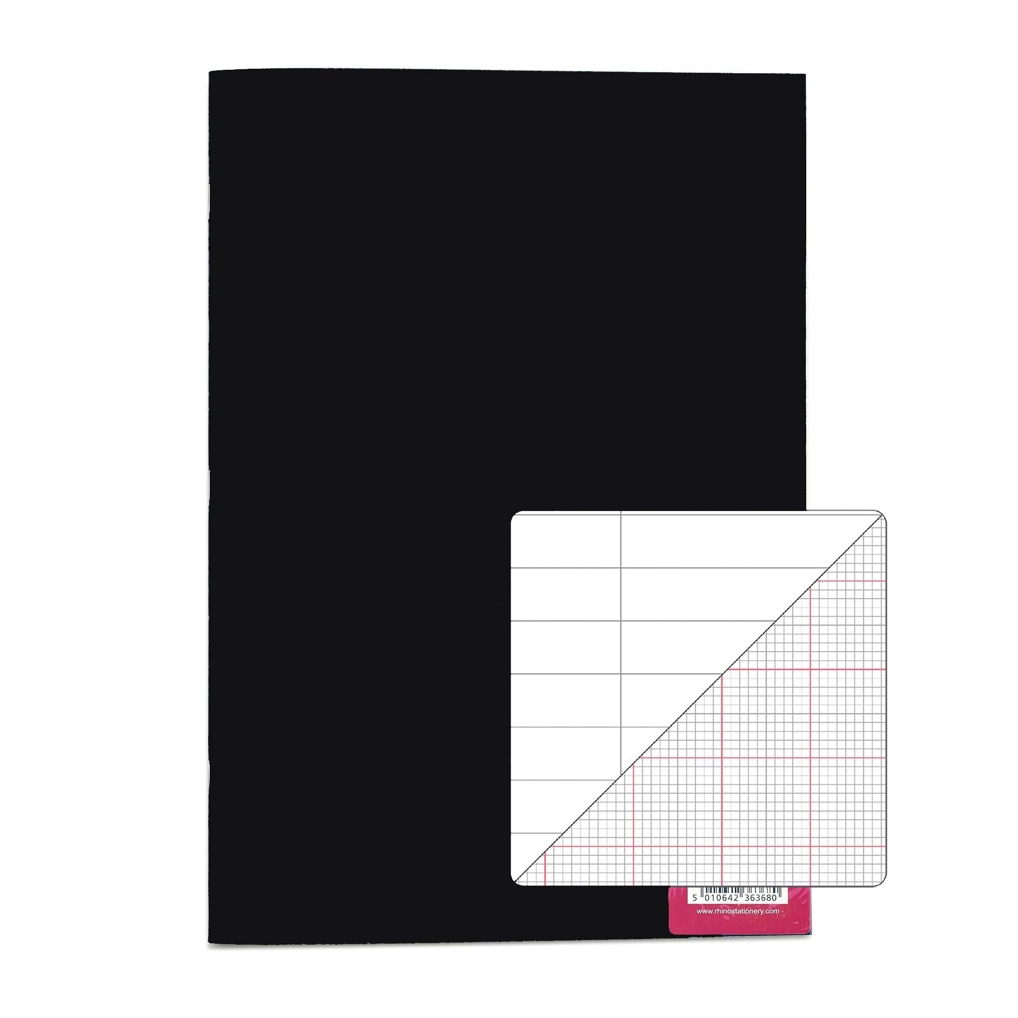 Rhino A4 Polypropylene Toughback Science Book 64 Page Feint Ruled 8mm With Margin and 2:10:20 Graph Ruling On Reverse (Pack 6) - TBSC2Y-8 DD