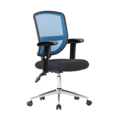 Nautilus Designs Nexus Designer Medium Back Mesh Operator Office Chair Sculptured Lumbar Spine Support and Adjustable Arms Blue - BCM/K512/BL/ADT DD