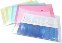 Rapesco Popper Wallet Polypropylene Foolscap Assorted Pastel Colours (Pack 5) - 0696
