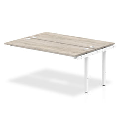 Impulse Back-to-Back Bench Desk Extension Kit W1600 x D1600 x H730mm Grey Oak Finish White Frame - IB00239 DD