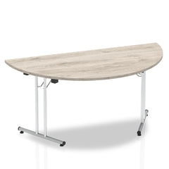 Dynamic Impulse 1600mm Folding Semi circle Table Grey Oak Top I003272 DD