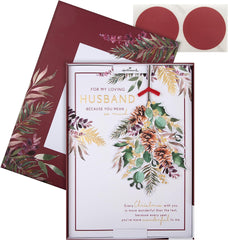 Hallmark Boxed Christmas Card for Husband - Traditional Season Foliage Design, 25575207, Multicoloured