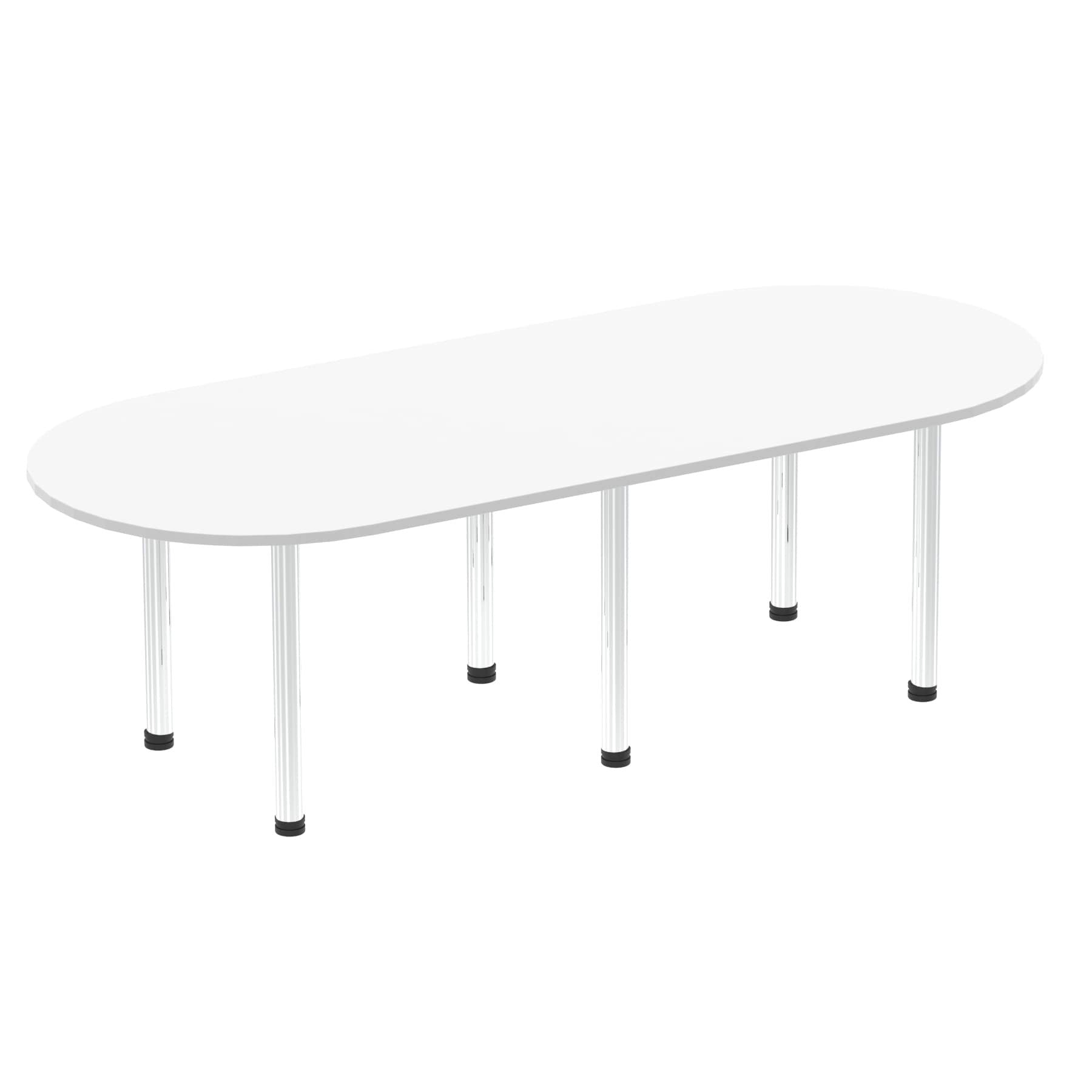 Dynamic Impulse W2400 x D1000 x H740mm Boardroom Table Post Leg White Finish Chrome Frame - I003725 DD