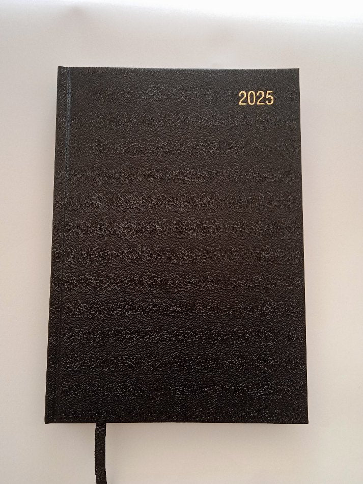 ValueX Desk Diary A4 2 Pages Per Day 2025 Black - BUS2PA4 BLACK