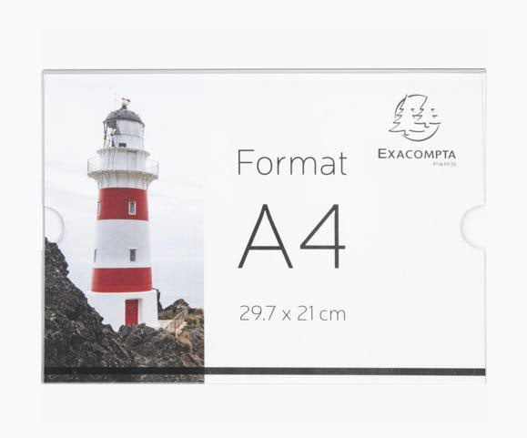 Exacompta Wall Sign Holder A4 Landscape Office Clear Acrylic 84858QD