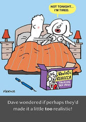 Funny Adult Birthday Card for Him – Cheeky Bedtime Humour Cartoon
