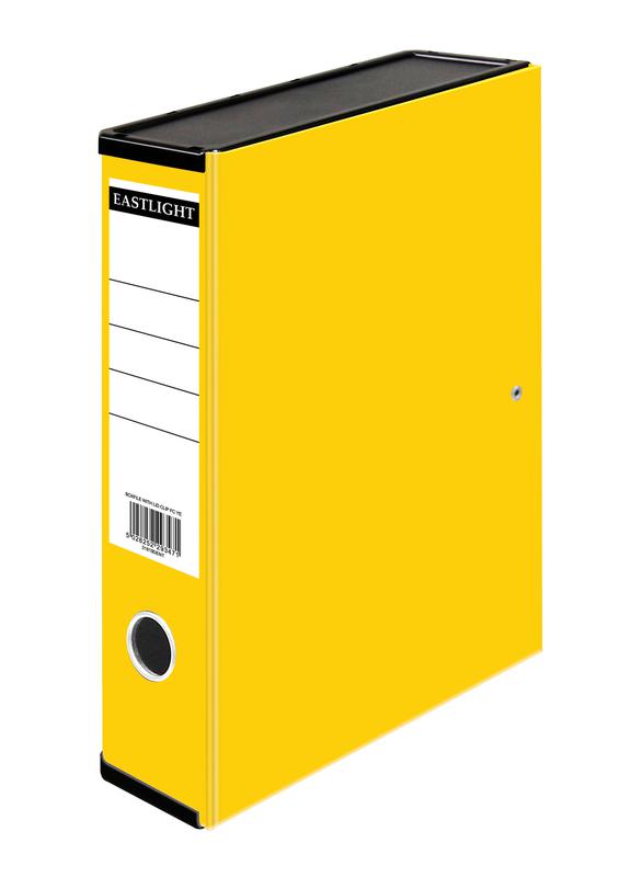 ValueX Box File Paper on Board Foolscap 65mm Capacity 80mm Spine Width Clip Closure Yellow - 31819DENT