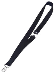Durable Textile Lanyard with Snap Hook & Safety Release 20 x 440mm Black (Pack 10) - 813701