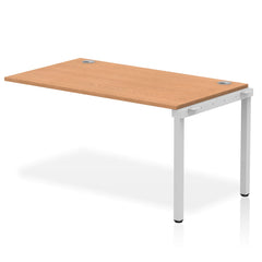 Impulse Single Row Bench Desk Extension Kit W1400 x D800 x H730mm Oak Finish Silver Frame - IB00367 DD