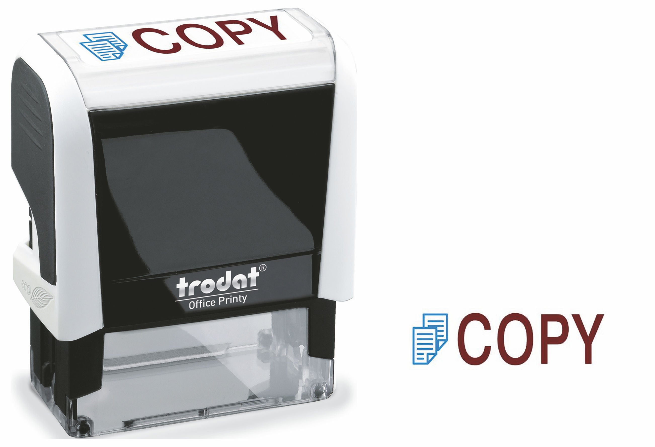 Trodat Office Printy 4912 Self Inking Word Stamp COPY 46x18mm Blue/Red Ink - 43241