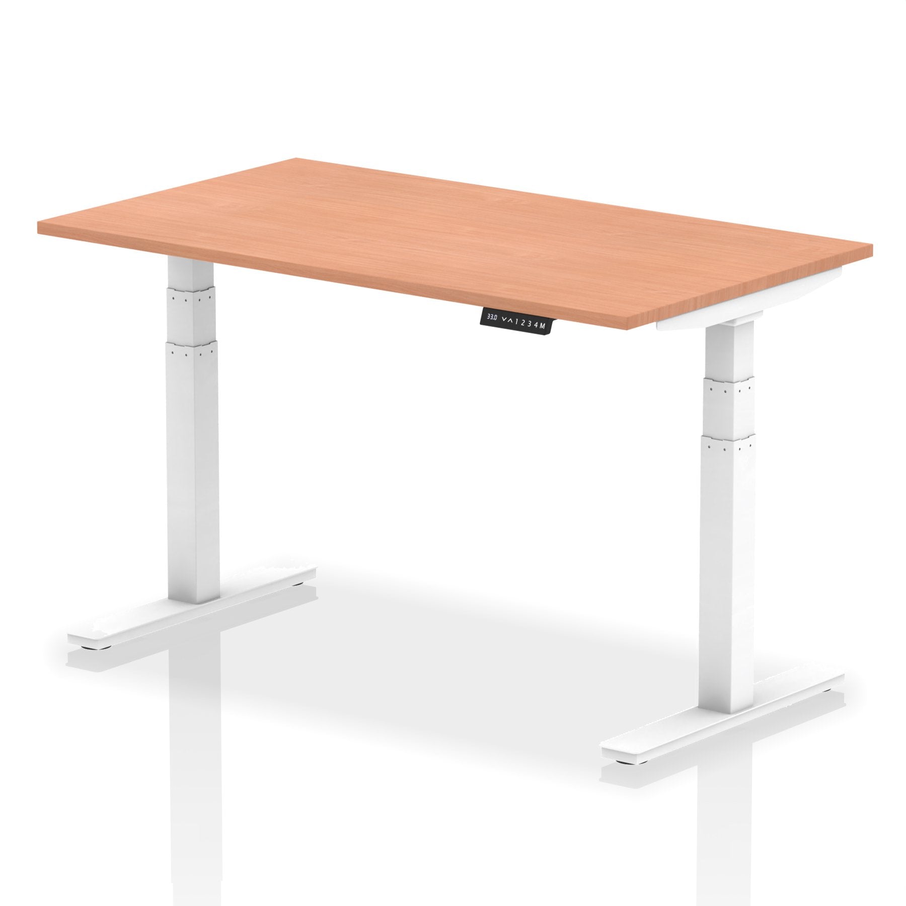 Dynamic Air 1400 x 800mm Height Adjustable Desk Beech Top White Leg HA01022 DD