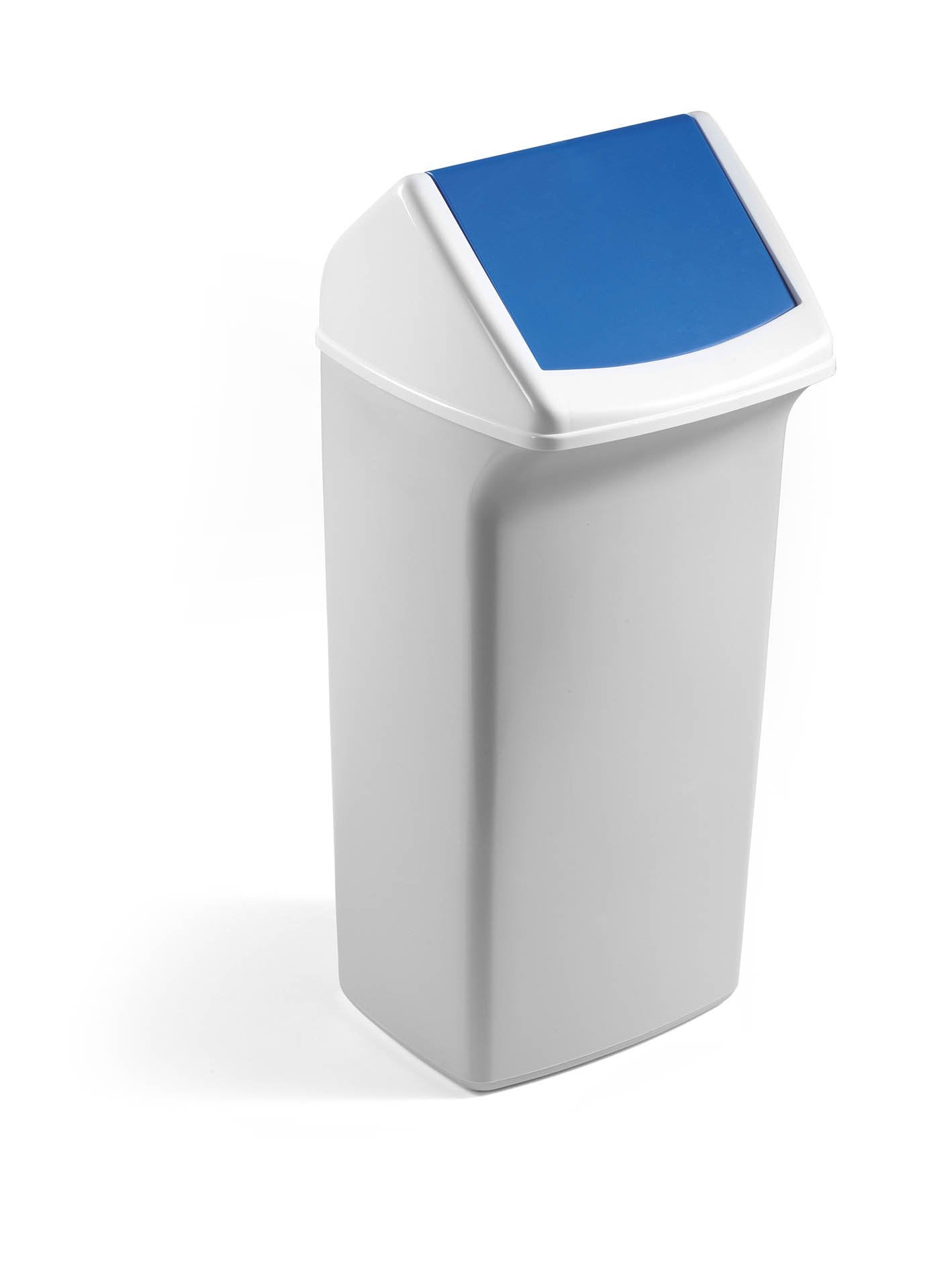 Durable DURABIN Plastic Waste Recycling Bin Rectangular 40 Litre with Blue Lid - VEH2012036 DD