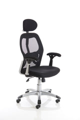 Sanderson II Black Fabric Mesh Back Chair - OP000244 DD