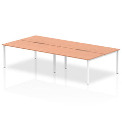 Evolve Plus 1600mm Back to Back 4 Person Desk Beech Top White Frame BE228 DD