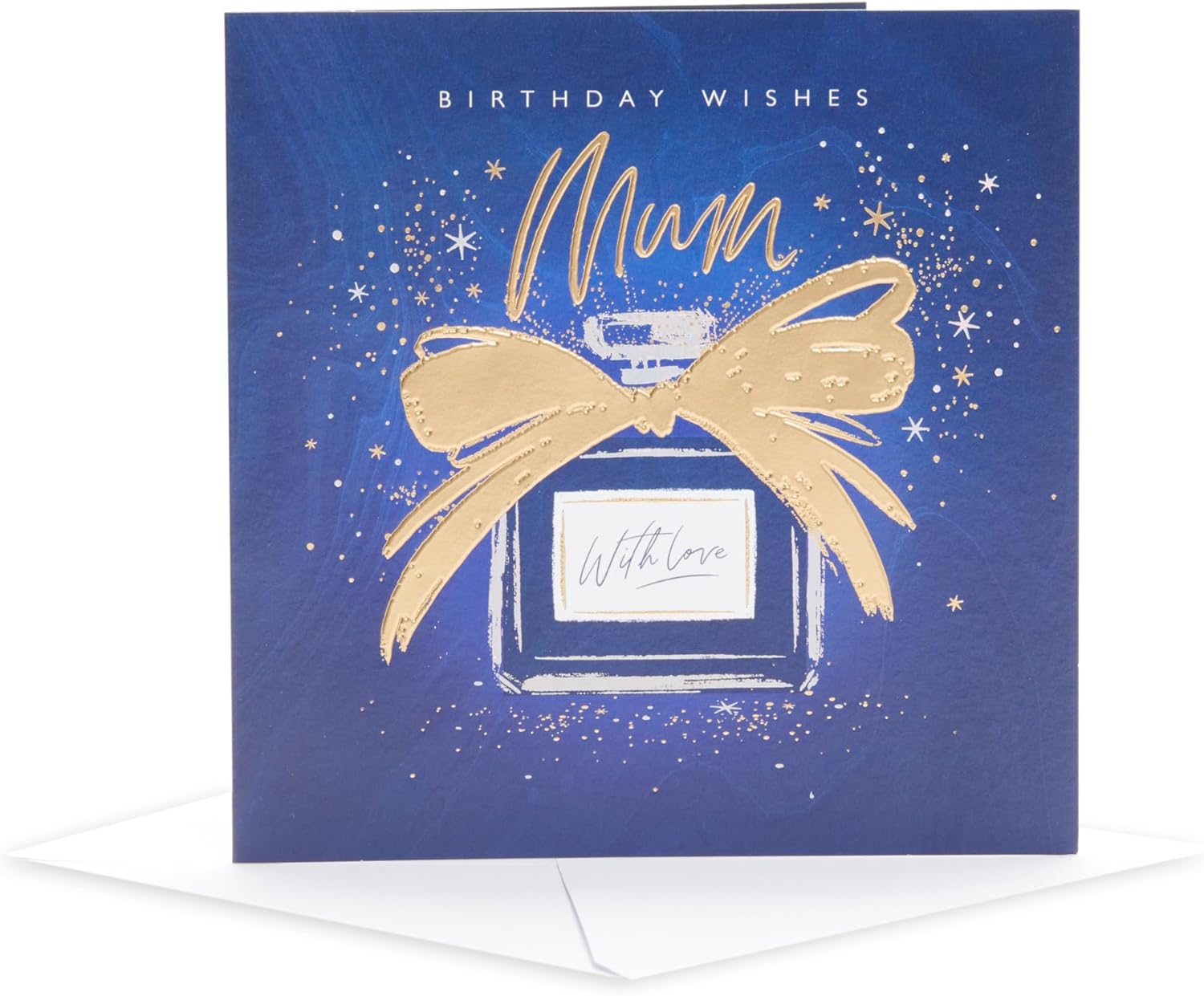 UK Greetings Birthday Card for Mum - Blue & Gold Design