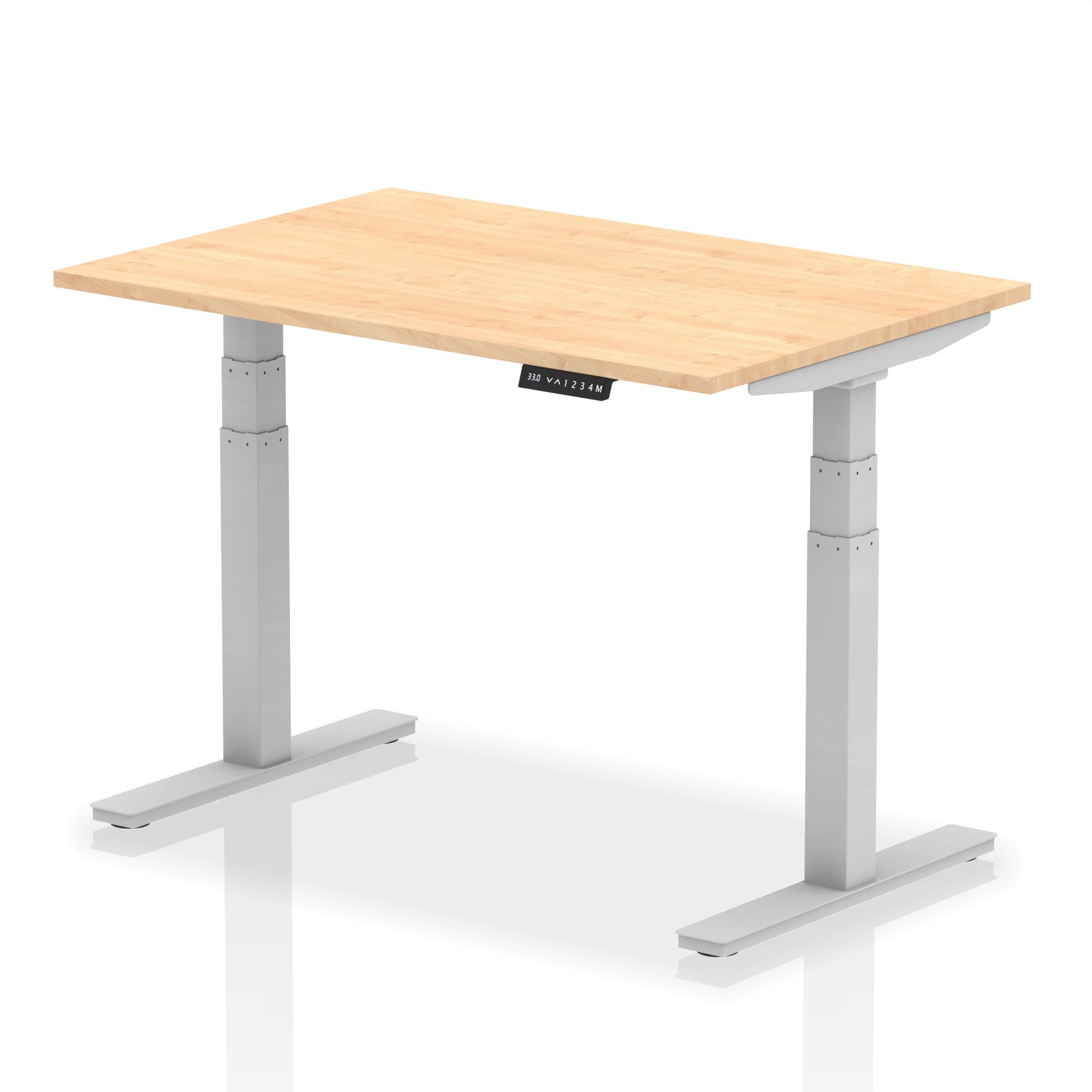 Dynamic Air 1200 x 800mm Height Adjustable Desk Maple Top Silver Leg HA01013 DD