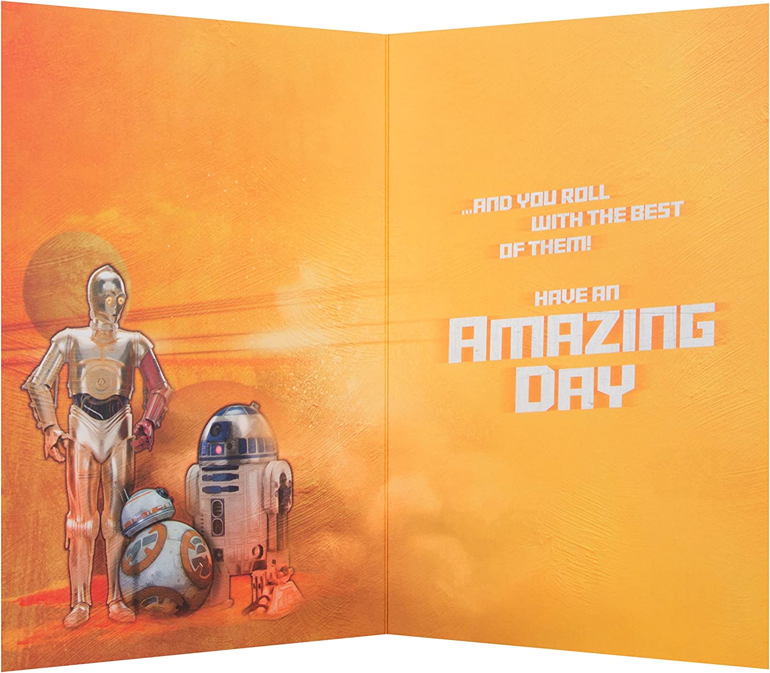 Star Wars BB8 Roll with The Best Birthday Card