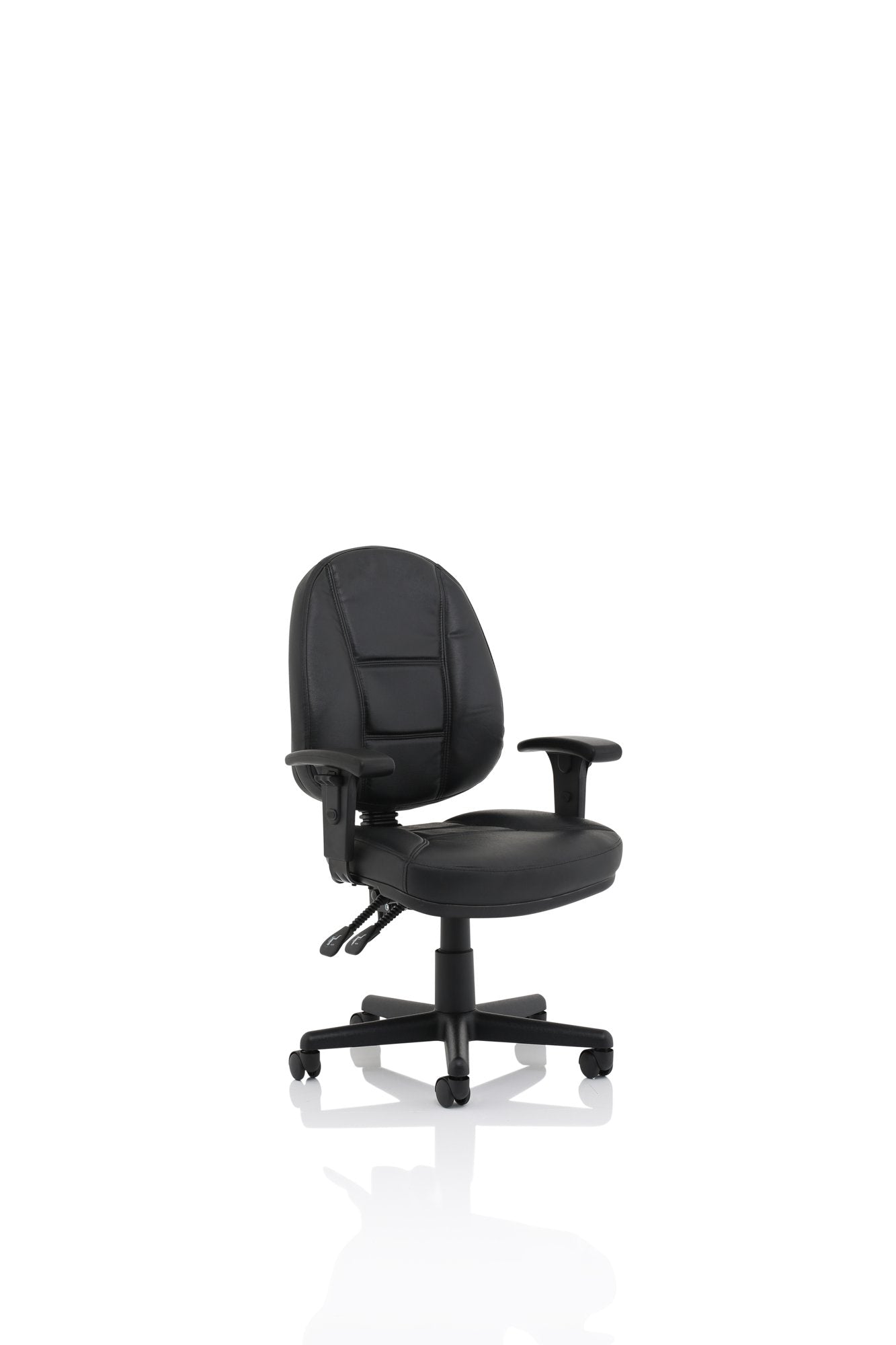 Jackson Black Leather Chair with Height Adjustable Arms KC0284 DD