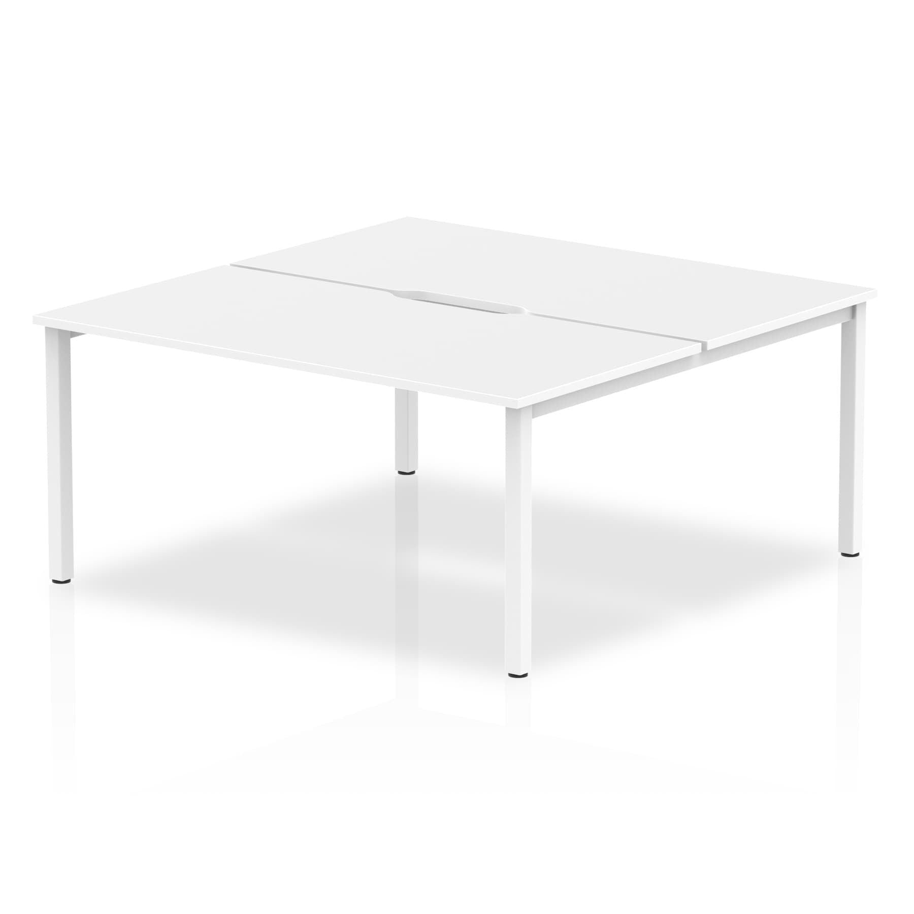 Evolve Plus 1600mm Back to Back 2 Person Desk White Top White Frame BE146 DD