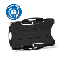 Durable Blue Angel Certified ID Badge Holder for 2 Badges Portrait or Landscape Format Black (Pack 10)- 898901