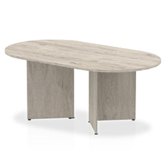 Dynmanic Impulse W1800 x D1000 x H730mm Boardroom Table Panel Arrowhead Leg Grey Oak Finish - I003277 DD