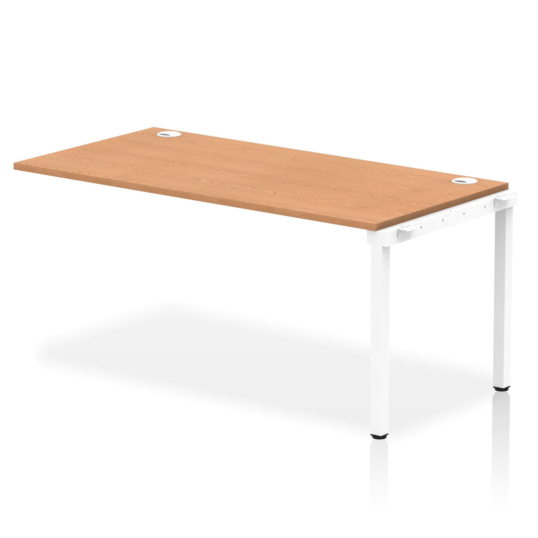 Impulse Single Row Bench Desk Extension Kit W1600 x D800 x H730mm Oak Finish White Frame - IB00385 DD