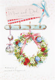 Mum and Dad Christmas Greeting Card with Heartfelt Festive Wishes and Warm Seasonal Design