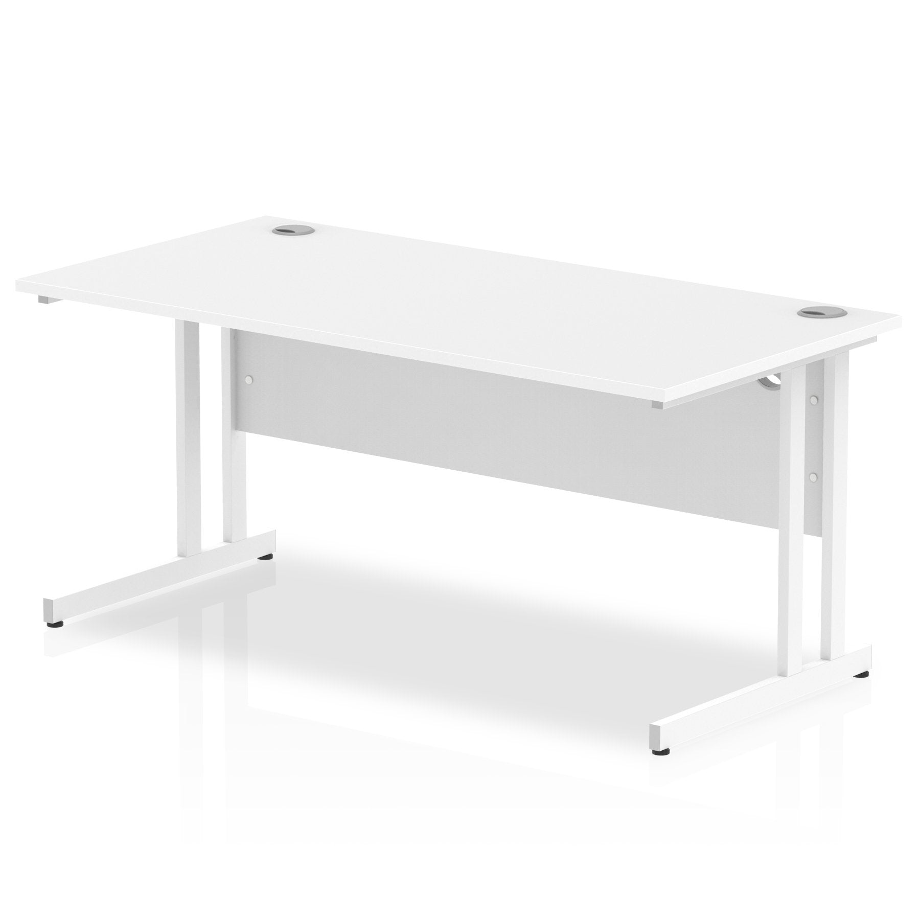 Impulse 1600 x 800mm Straight Desk White Top White Cantilever Leg MI002193 DD