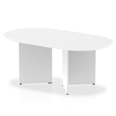 Dynmanic Impulse W1800 x D1000 x H730mm Boardroom Table Panel Arrowhead Leg White Finish - I003408 DD