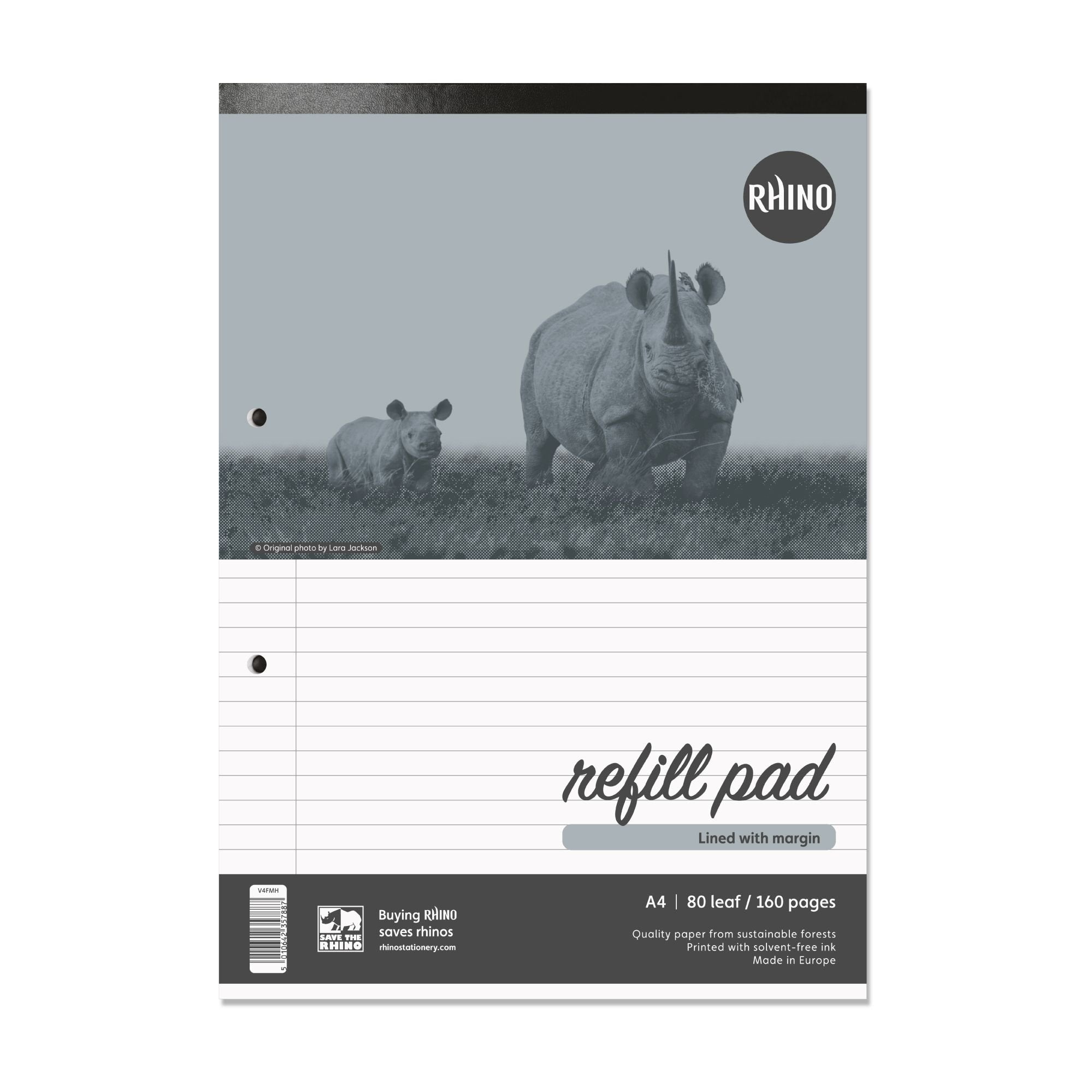 Rhino A4 Refill Pad 160 Page Feint Ruled 8mm With Margin (Pack 10) - V4FMH-4 DD