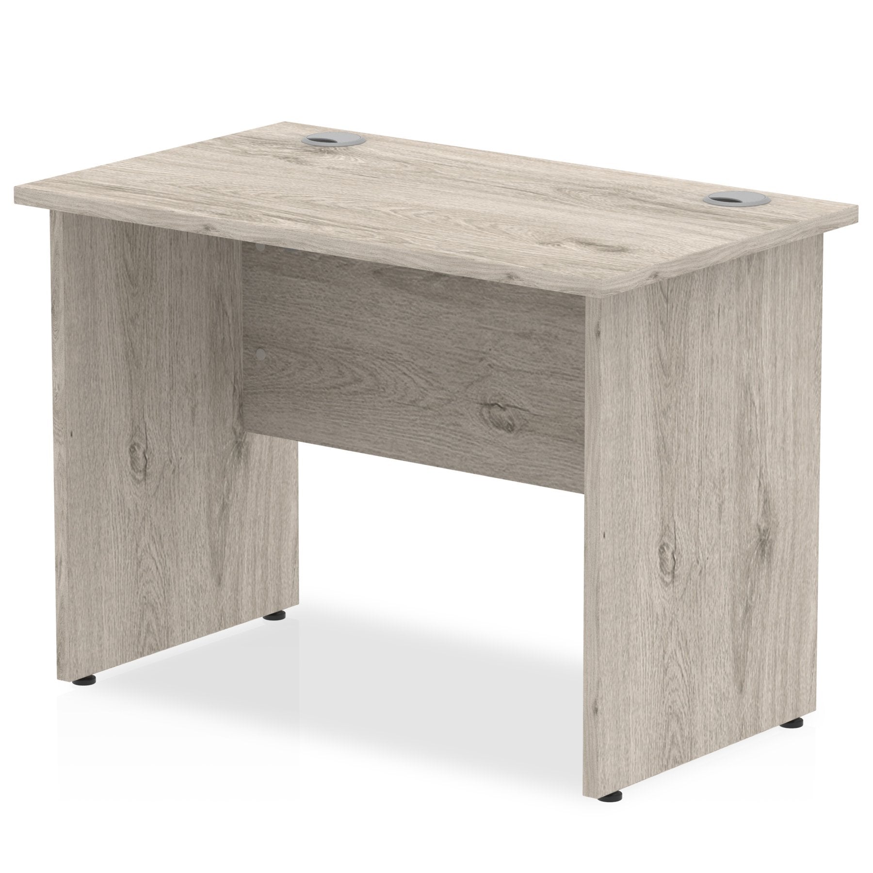 Impulse 1000 x 600mm Straight Desk Grey Oak Top Panel End Leg I003084 DD