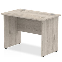 Impulse 1000 x 600mm Straight Desk Grey Oak Top Panel End Leg I003084 DD