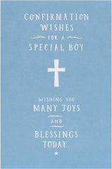 Blue Design Confirmation Card For Boy