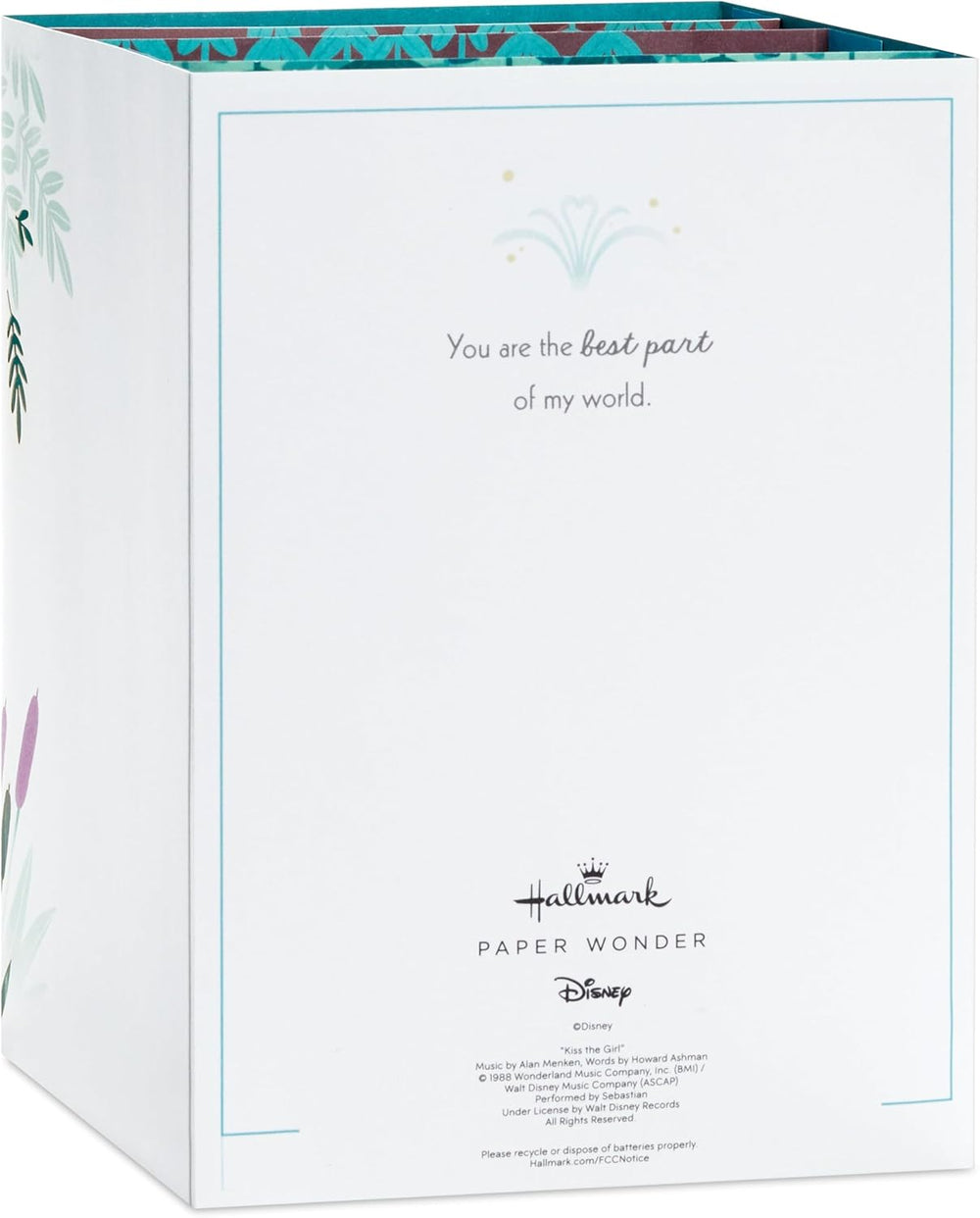 Disney The Little Mermaid Canoe Design Paper Wonder Musical & Light Any Occasion Card