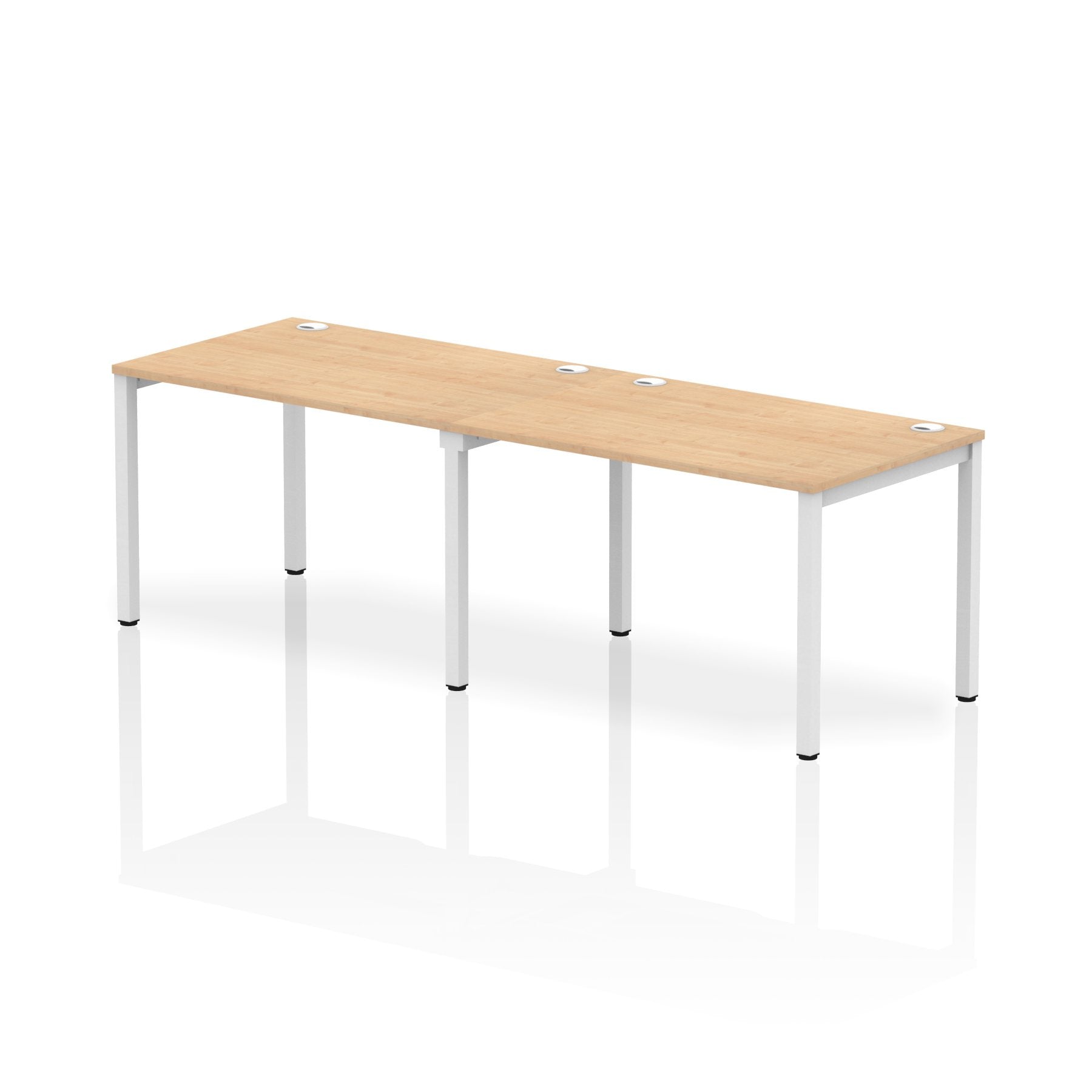 Impulse Single Row 2 Person Bench Desk W1200 x D800 x H730mm Maple Finish White Frame - IB00288 DD
