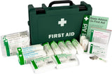 Safety First Aid Group HSE Economy First Aid Kit for 1-10 persons, fully stocked with essential health and safety supplies.
