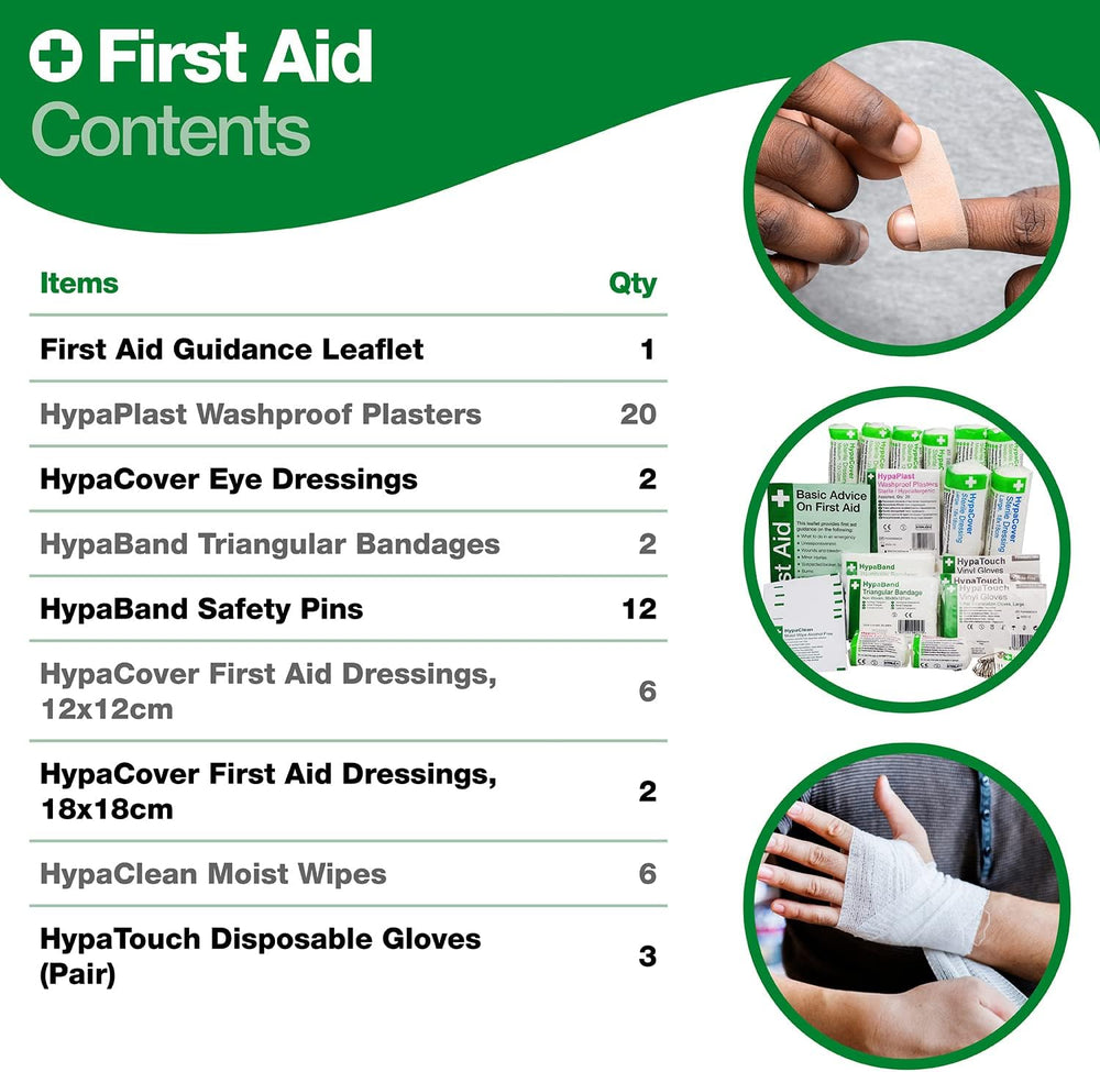 Safety First Aid Group HSE Economy First Aid Kit for 1-10 persons, fully stocked with first aid supplies for health and safety emergencies.